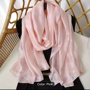 Scarf Women's Lightweight Chiffon Silklike Texture, Pink